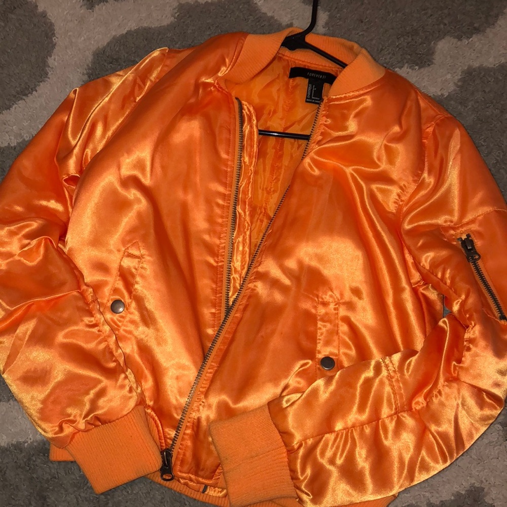 Neon Orange bomber jacket